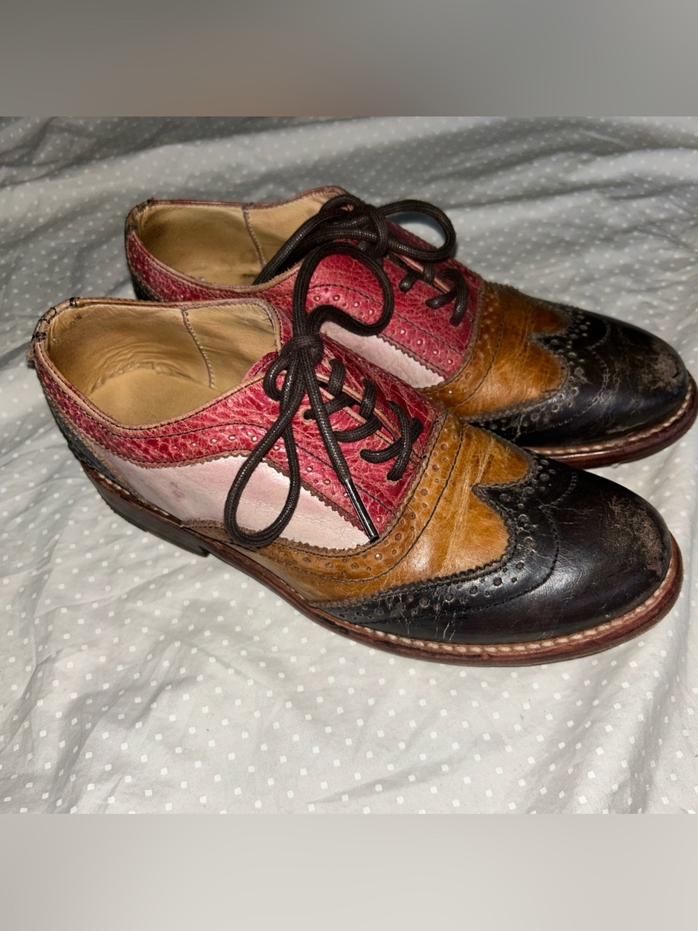 Bed|Stu Lita Leather Handmade 3 Tone Oxford Shoes Women’s Size 7